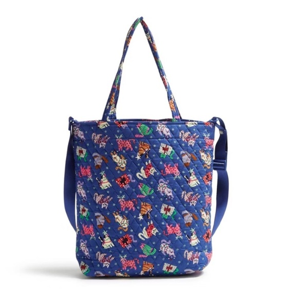 NWT, Vera Bradley, Large North South Tote, Catnip Christmas, Cotton, Large - Picture 1 of 4